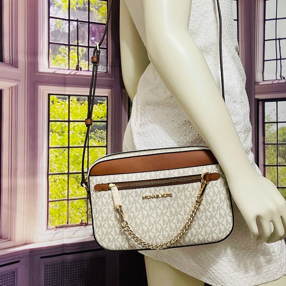 NWT Michael Kors Jet Set Large Logo Crossbody Bag - Picture 4 of 12